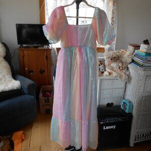 ONE LOVED BABE FROM LOVE SHACK FANCY RAINBOW MAXI DRESS-SIZE SMALL